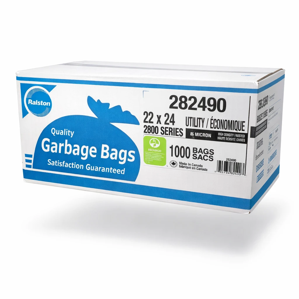 22x24 Ralston 2800 Industrial Garbage Bag, Utility, Frosted, 1000/Case